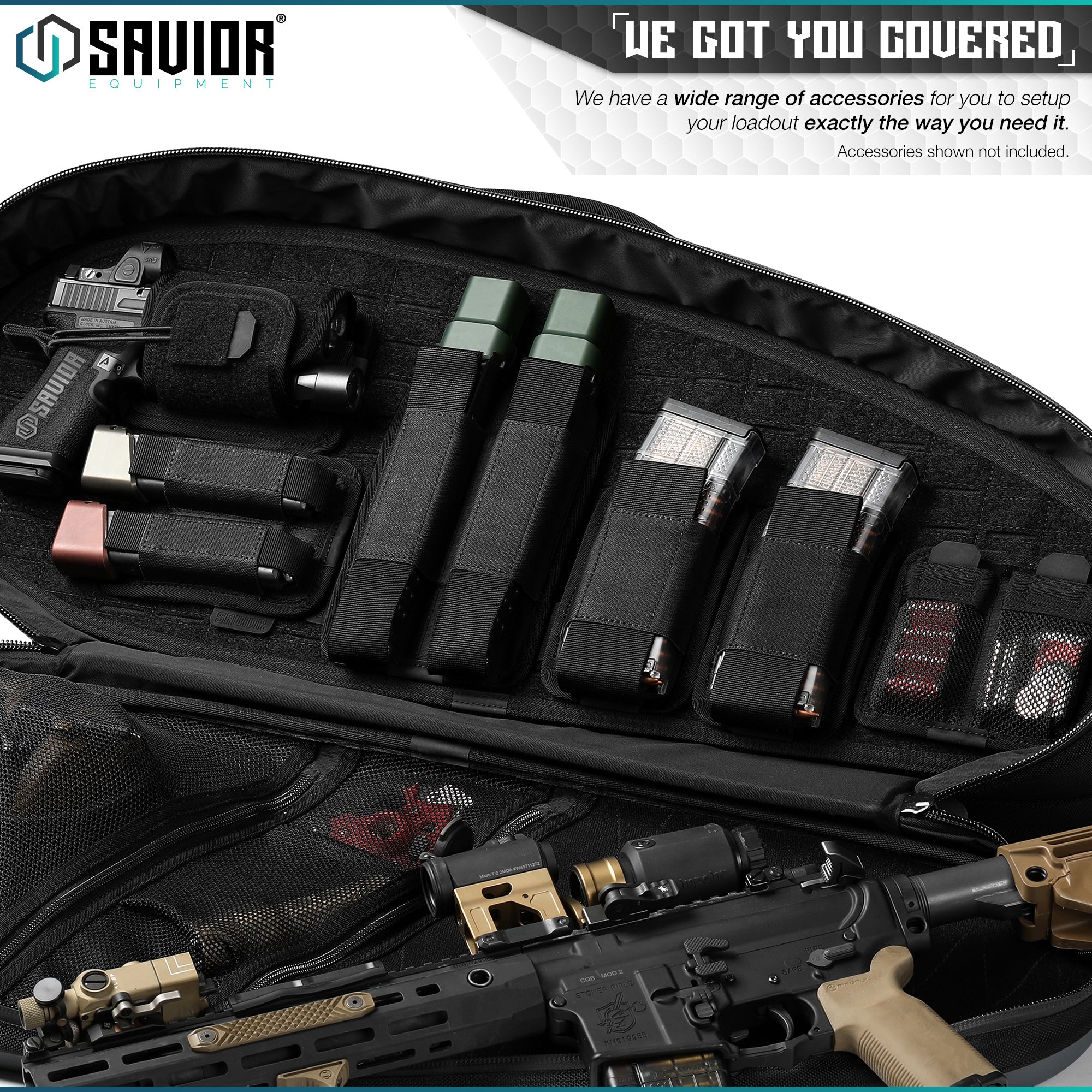 Extended Pistol Mag Holder w/ Hook Backing - 2 Slot - Image 8