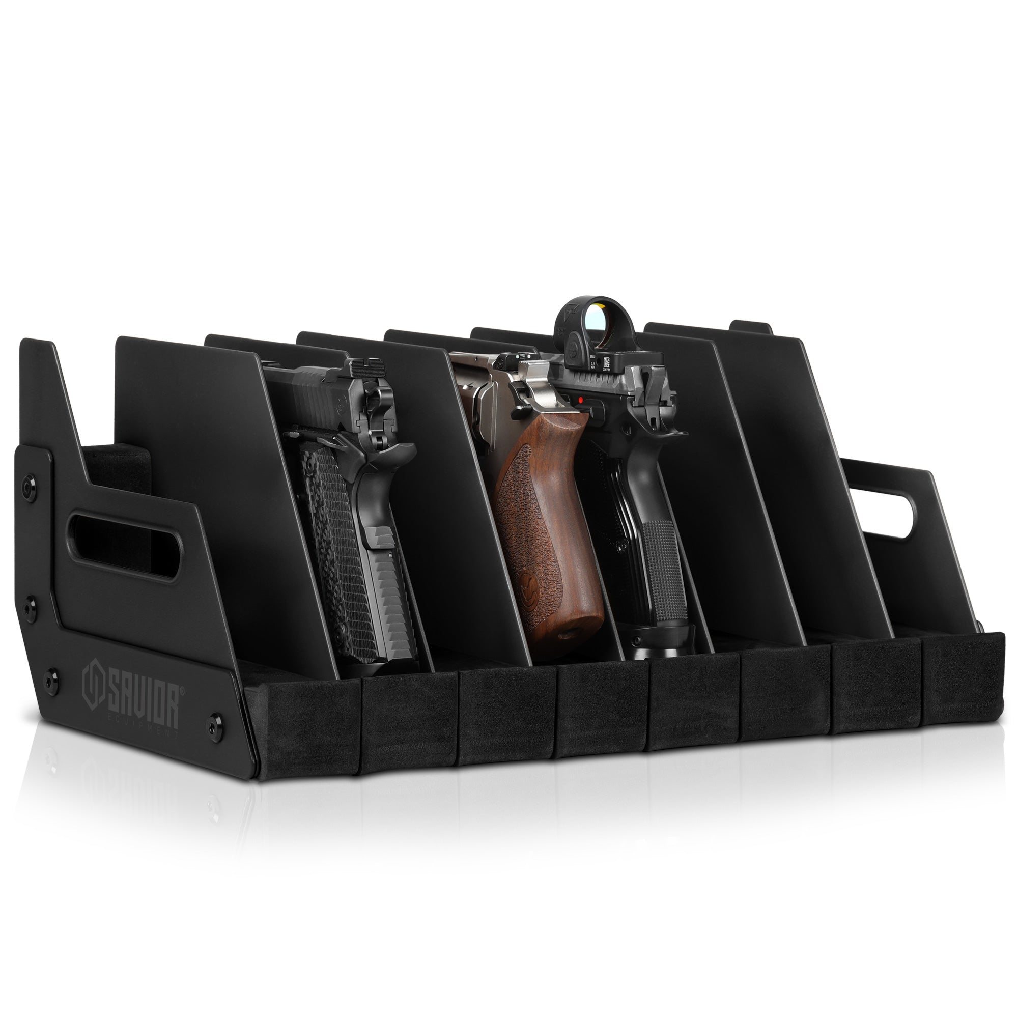 Mobile Pistol Storage Rack w/ Handle - 4/6/8/12 Slots - Image 3