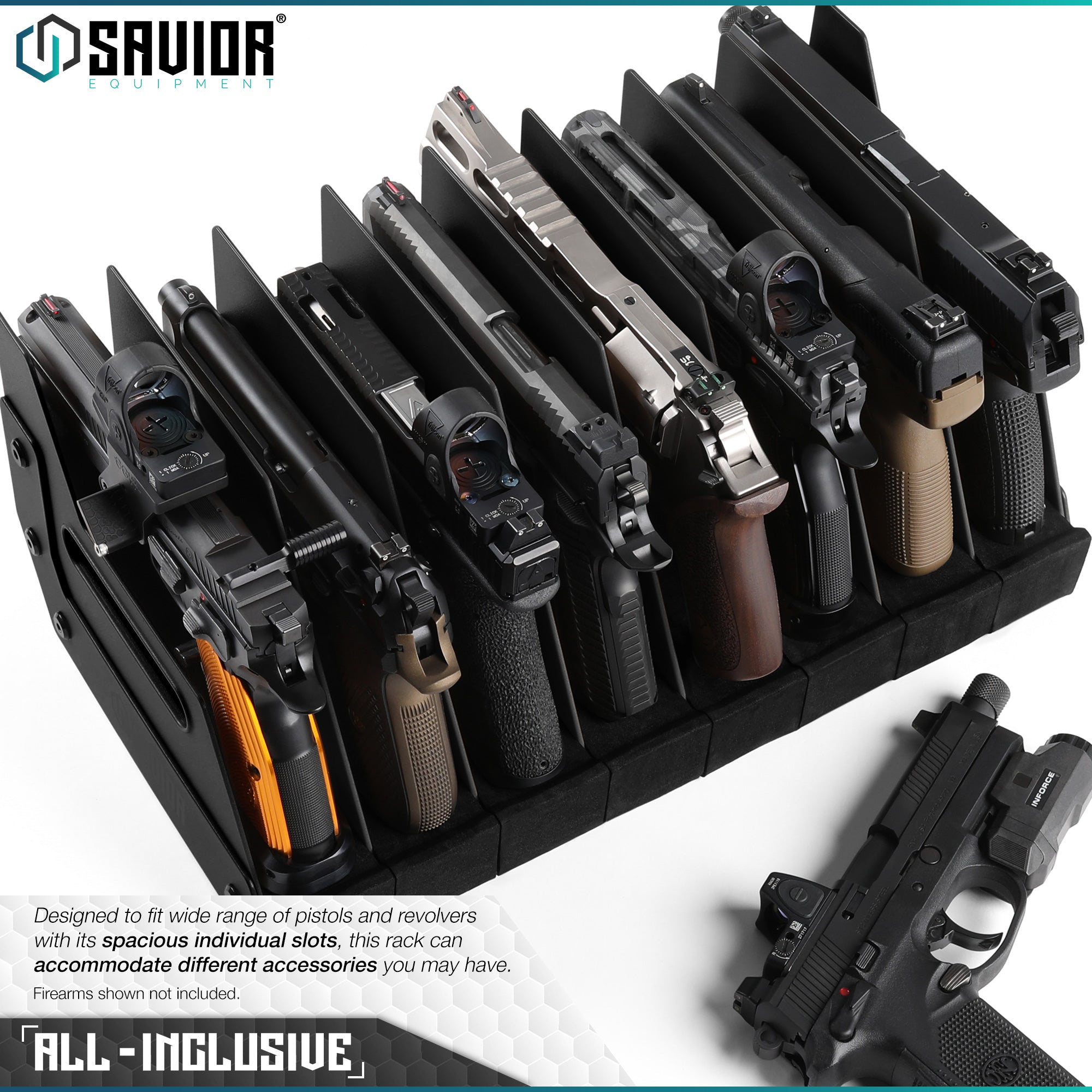 Mobile Pistol Storage Rack w/ Handle - 4/6/8/12 Slots - Image 6
