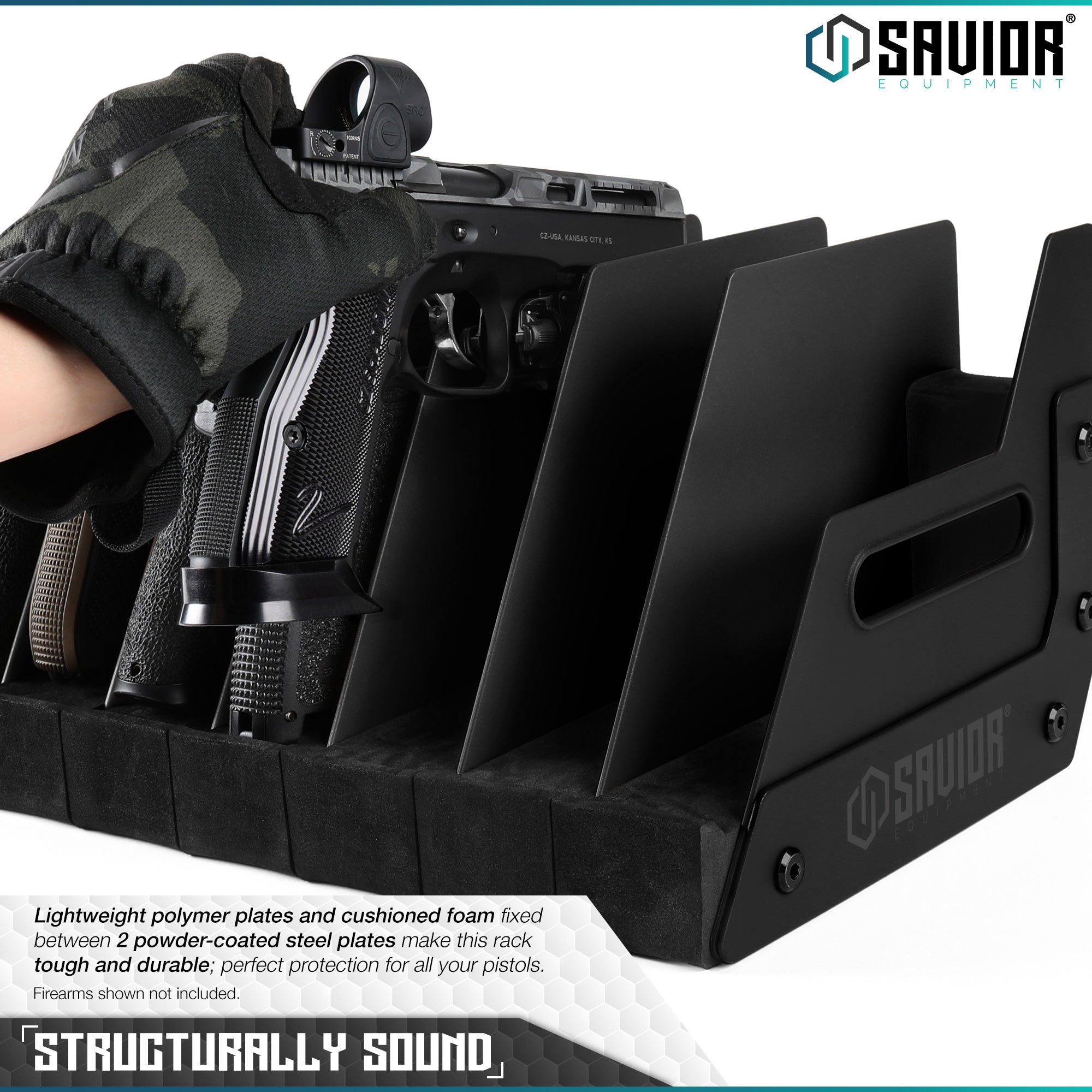 Mobile Pistol Storage Rack w/ Handle - 4/6/8/12 Slots - Image 8