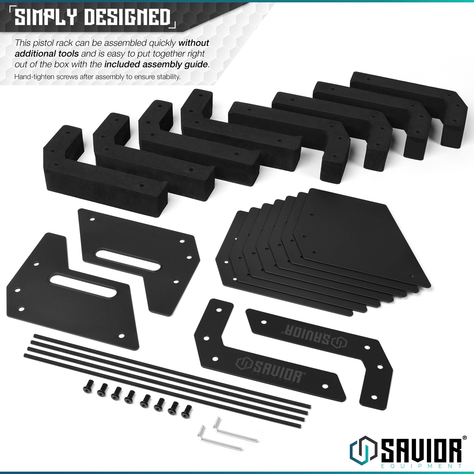 Mobile Pistol Storage Rack w/ Handle - 4/6/8/12 Slots - Image 9