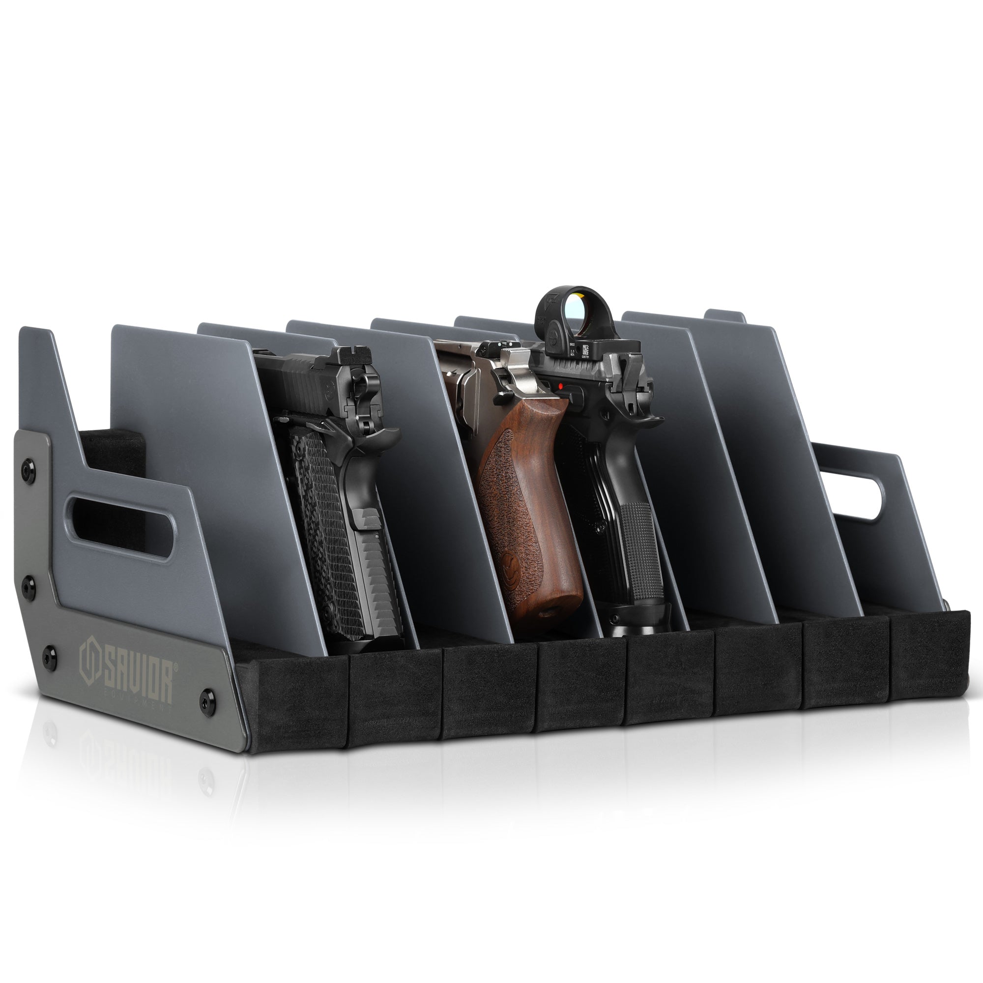 Mobile Pistol Storage Rack w/ Handle - 4/6/8/12 Slots - Image 12