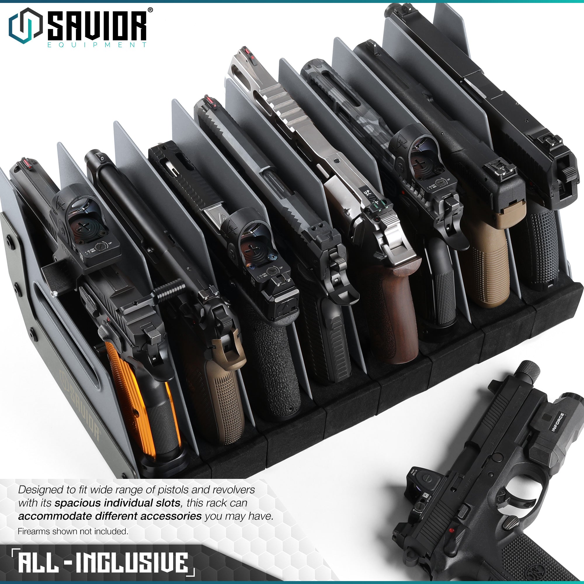Mobile Pistol Storage Rack w/ Handle - 4/6/8/12 Slots - Image 15