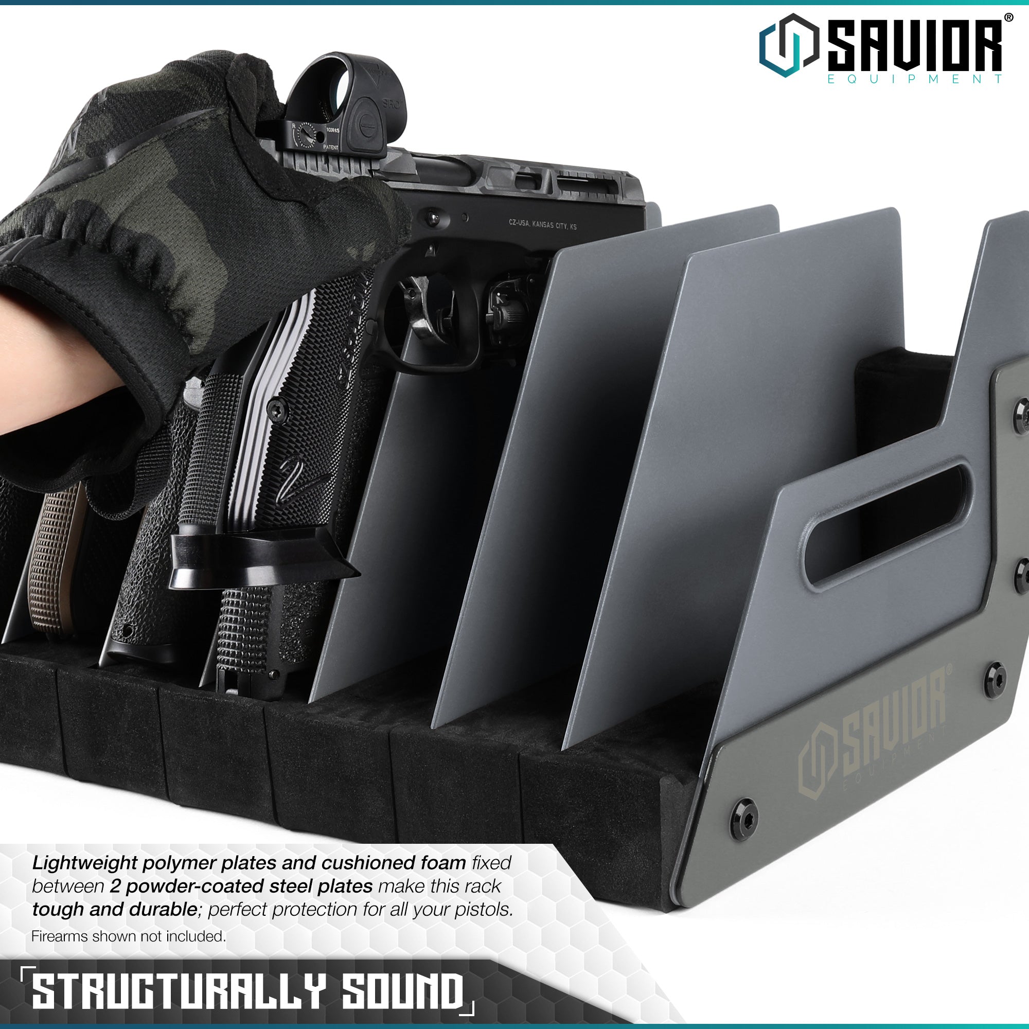 Mobile Pistol Storage Rack w/ Handle - 4/6/8/12 Slots - Image 17