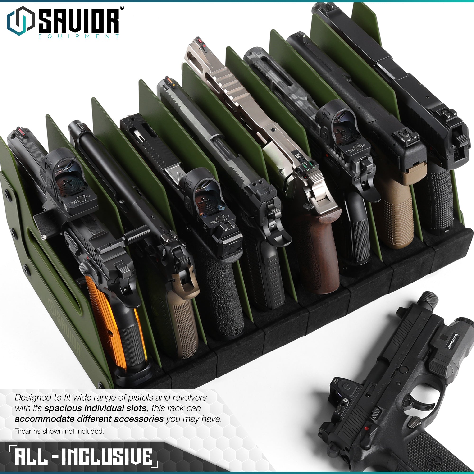 Mobile Pistol Storage Rack w/ Handle - 4/6/8/12 Slots - Image 24