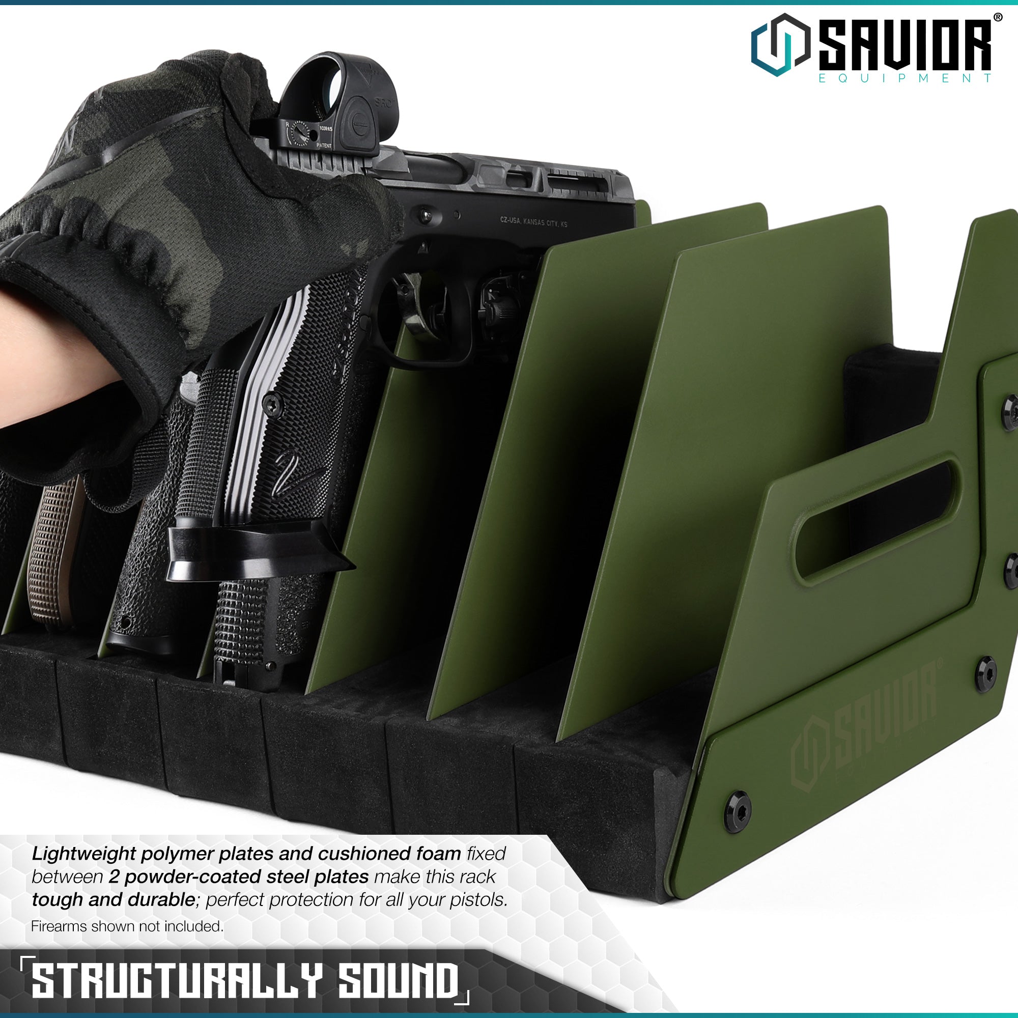 Mobile Pistol Storage Rack w/ Handle - 4/6/8/12 Slots - Image 26