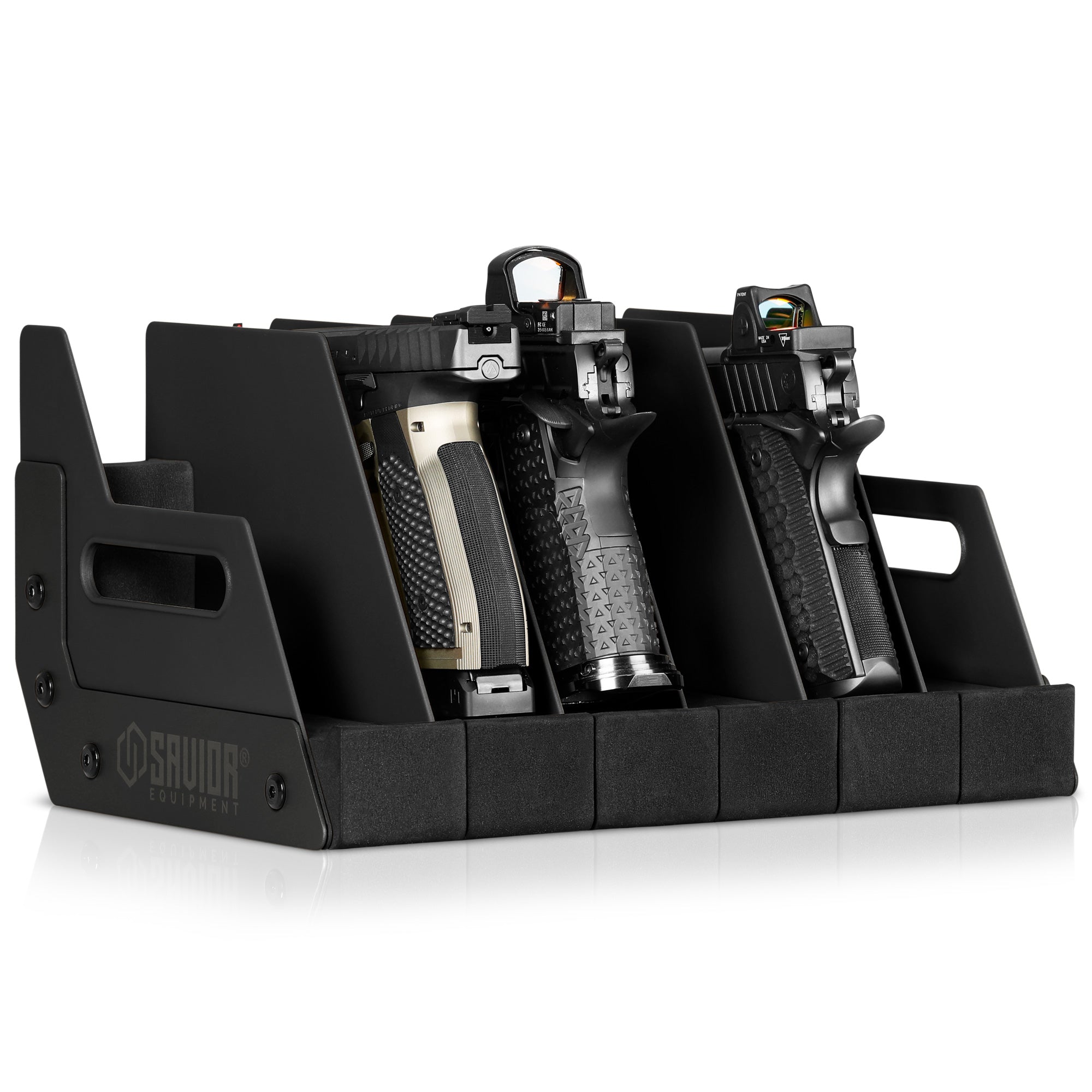 Mobile Pistol Storage Rack w/ Handle - 4/6/8/12 Slots - Image 2