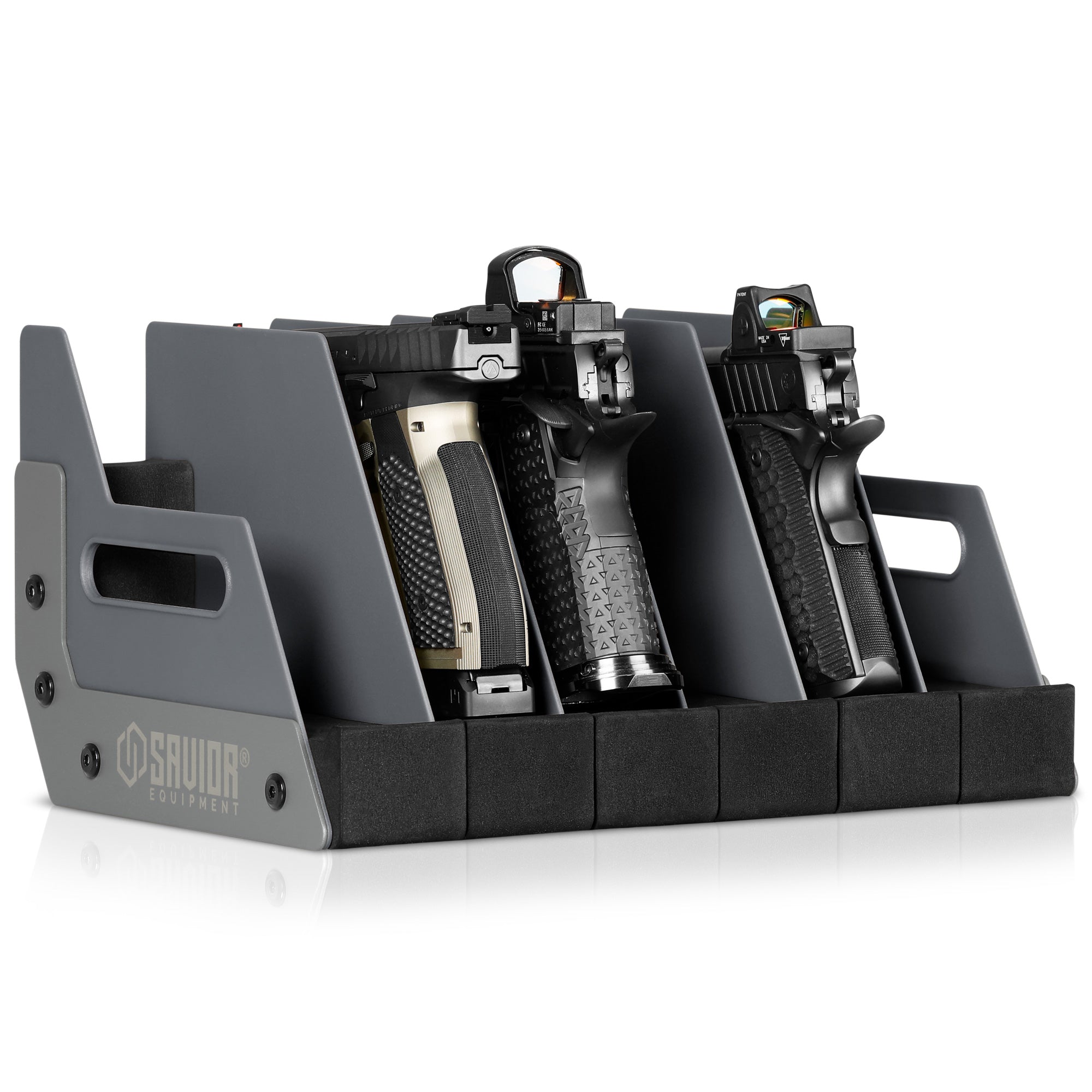 Mobile Pistol Storage Rack w/ Handle - 4/6/8/12 Slots - Image 11