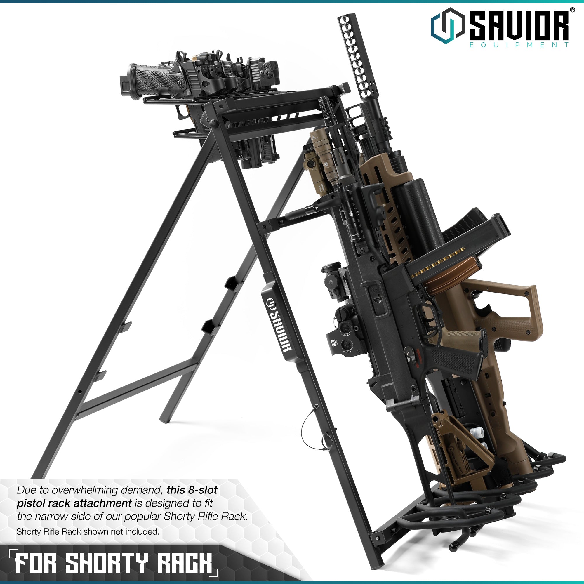 Pistol Rack Attachment for Shorty Rifle Rack - 8 Slots - Image 2