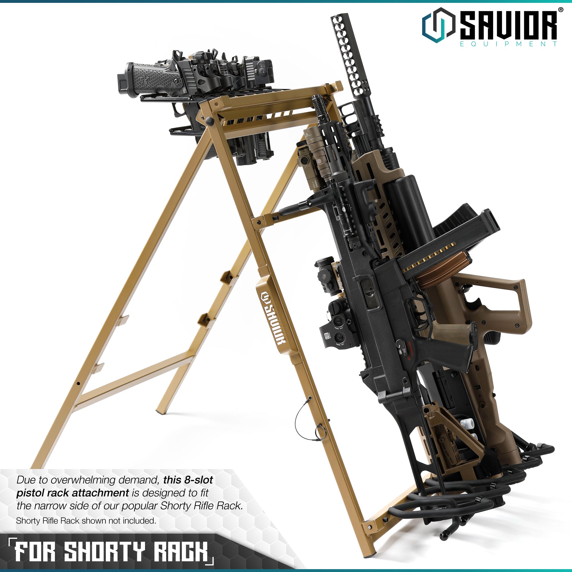Pistol Rack Attachment for Shorty Rifle Rack - 8 Slots - Image 8