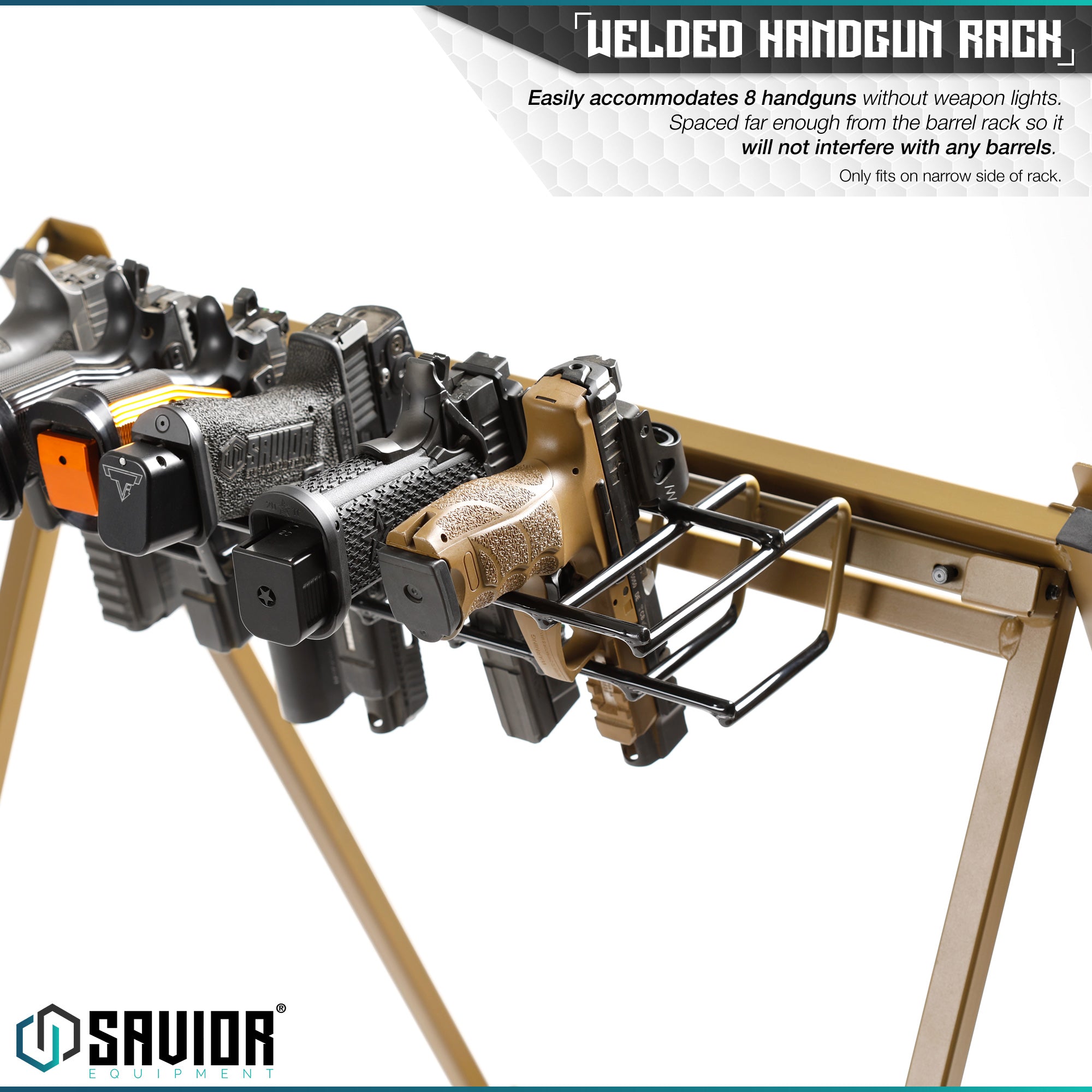 Pistol Rack Attachment for Shorty Rifle Rack - 8 Slots - Image 11