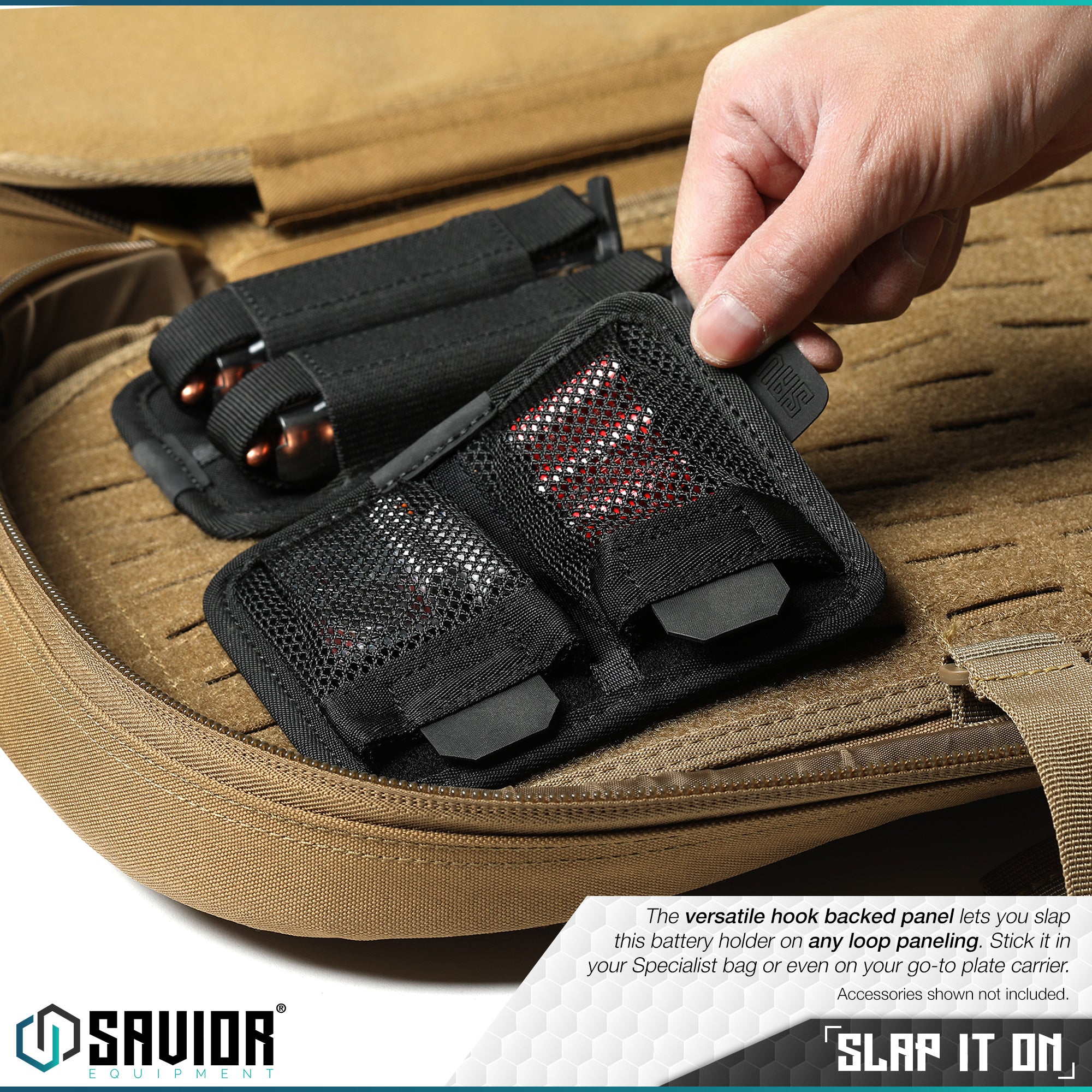 Battery Holder w/ Hook Backing - 2 Slot - Image 3