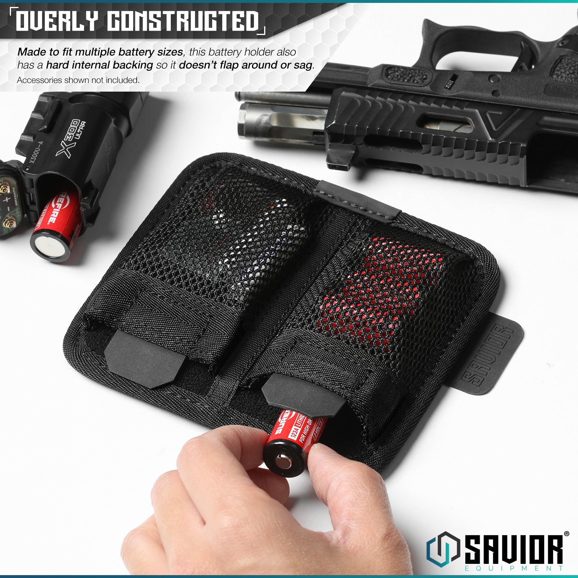 Battery Holder w/ Hook Backing - 2 Slot - Image 4
