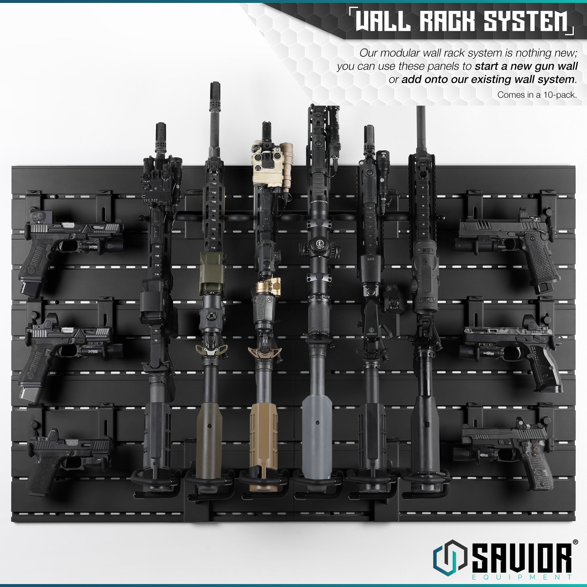 Wall Rack System - 10 Panels (48" W x 31" H) - Image 2
